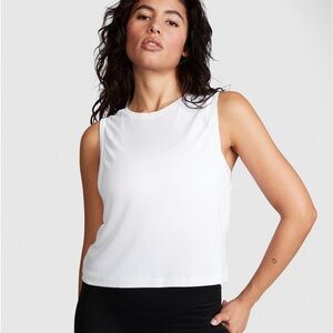 Victorias Secret PINK Size XXL White Drapey Muscle Tank NWT